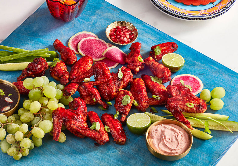 Hibiscus glazed chicken wings