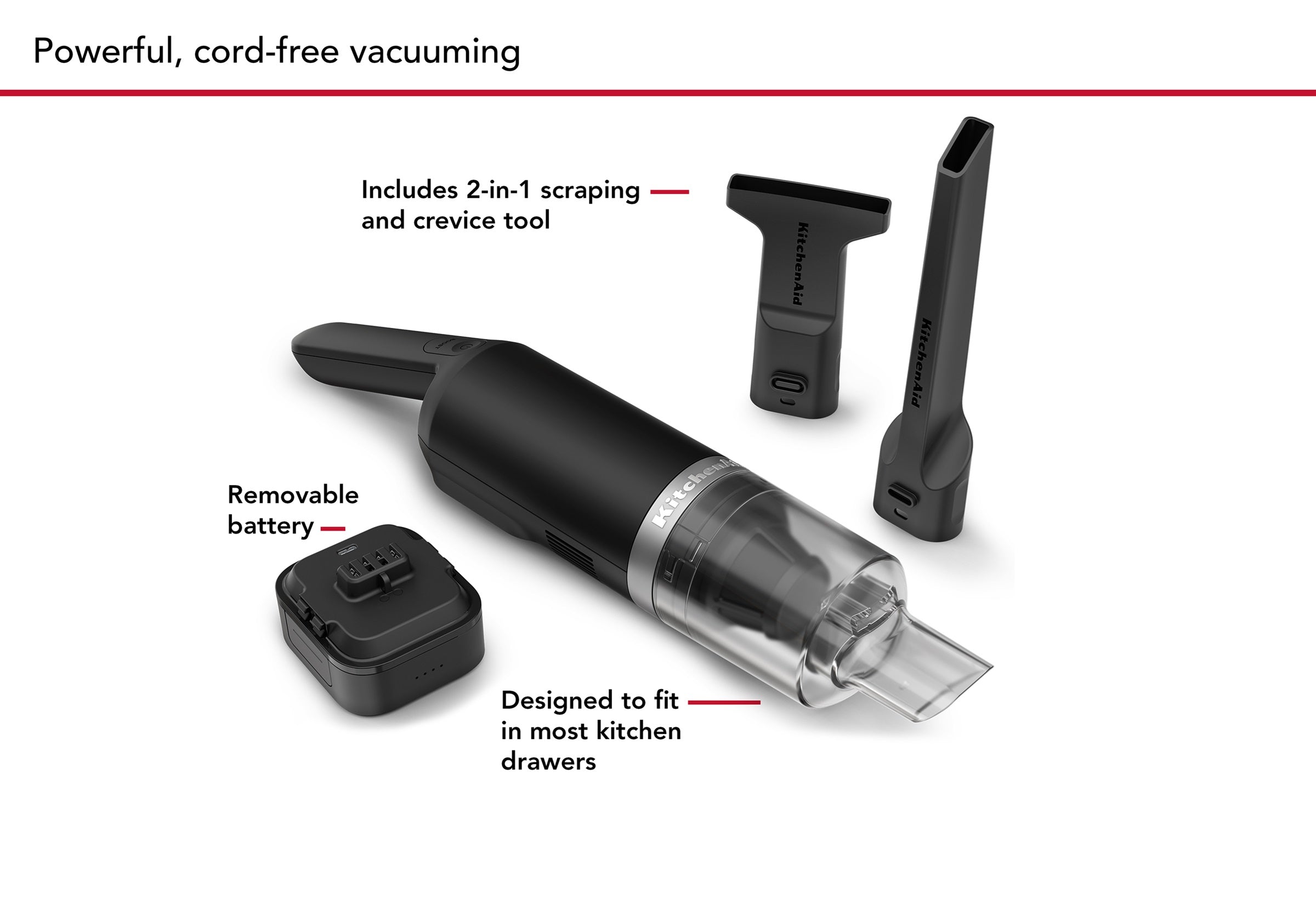 KitchenAid Go Cordless Kitchen Vacuum With Battery