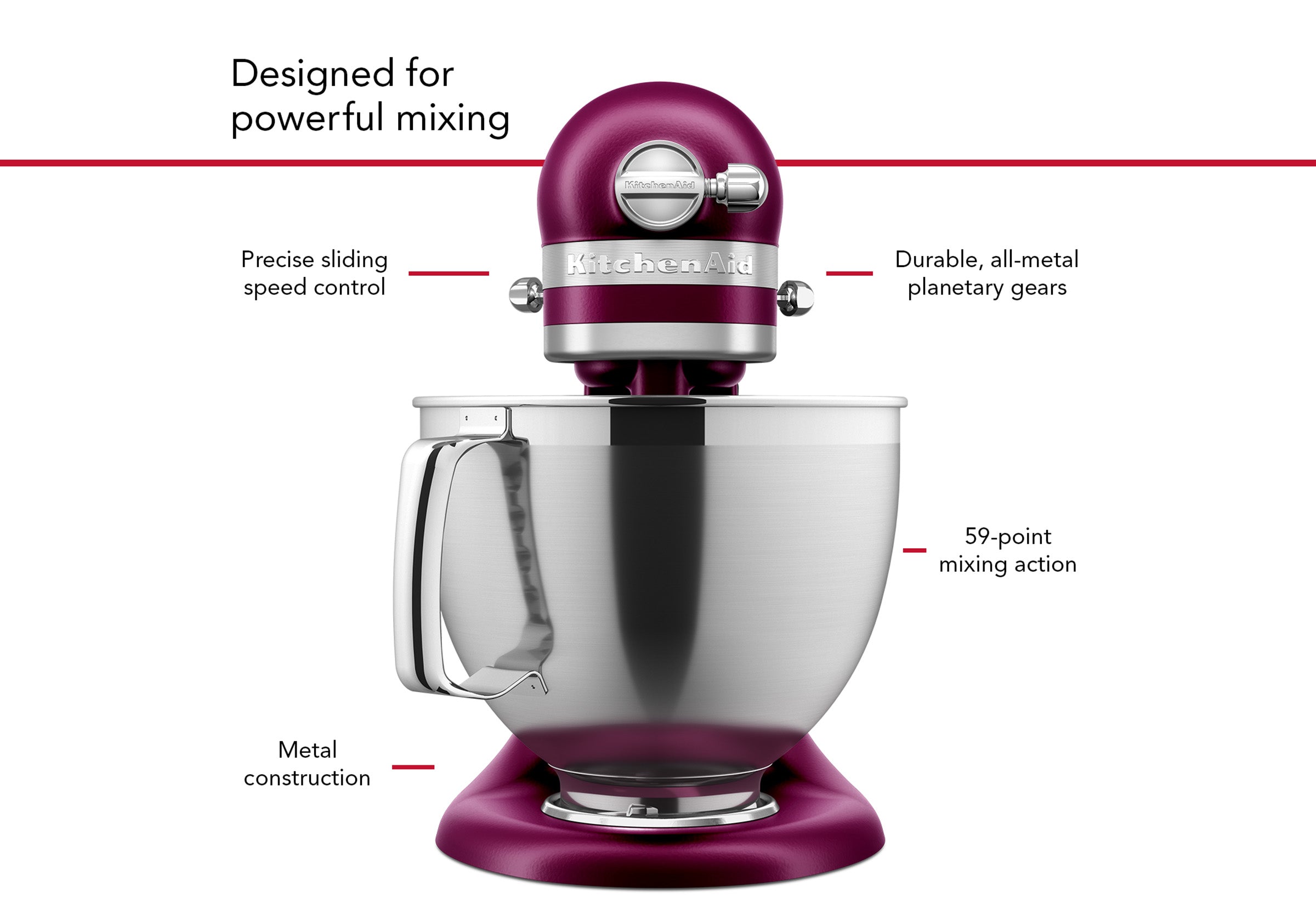Artisan Tilt-Head Stand Mixer - Beetroot KSM195